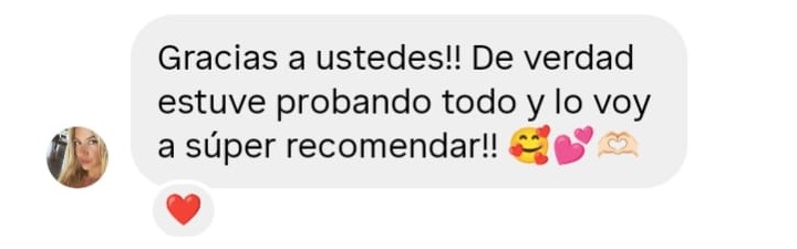 Testimonio de usuaria de Instagram: Gracias a ustedes!! De verdad estuve probando todo y lo voy a súper recomendar!! 🥰💕🫶.